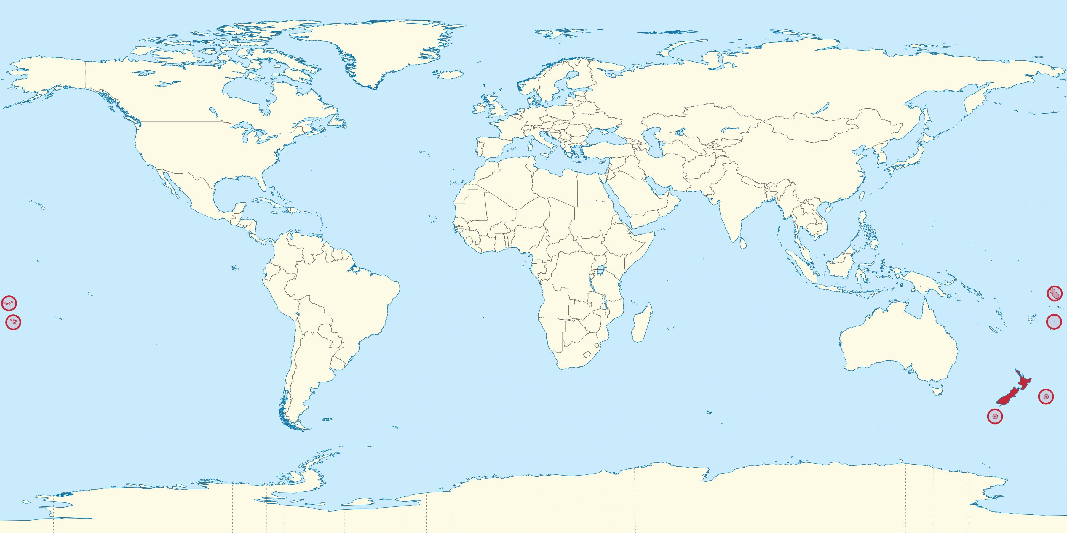 New Zealand On World Map 